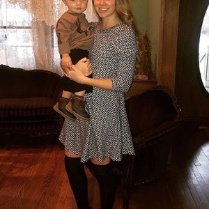 H&M Blue Patterned Baby Doll Dress